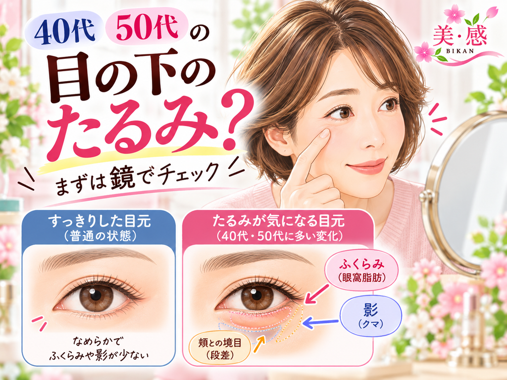 40代・50代の目元たるみチェック